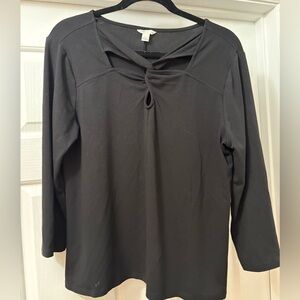 Cato Black Long Sleeve Women's Top